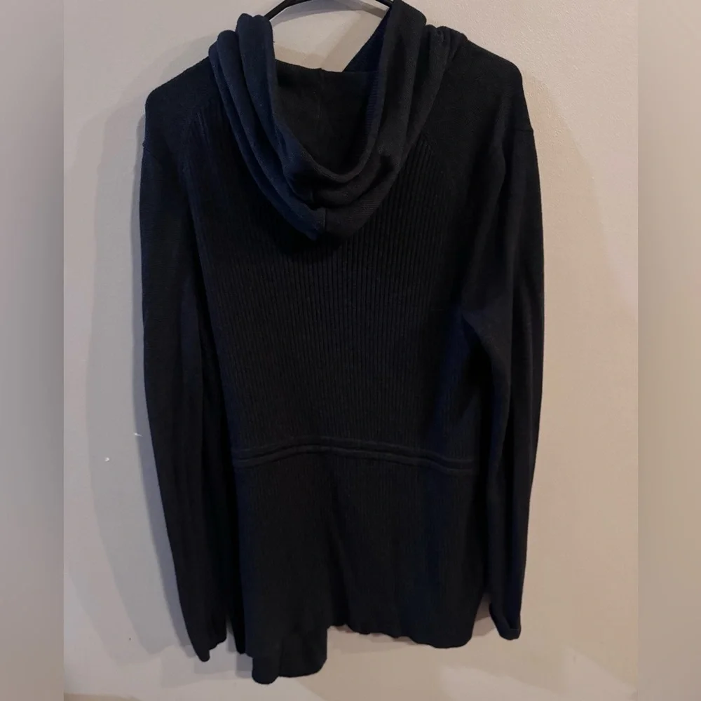 lululemon Charcoal Ribbed Hooded Wrap Cardigan
